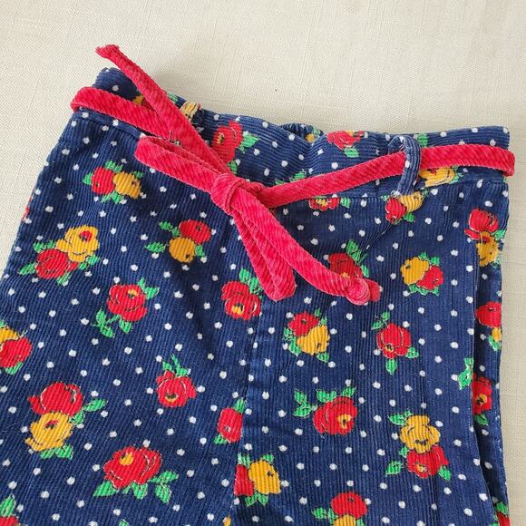 Vintage Floral Dotted Cord Pants 2t - Picture 2 of 6